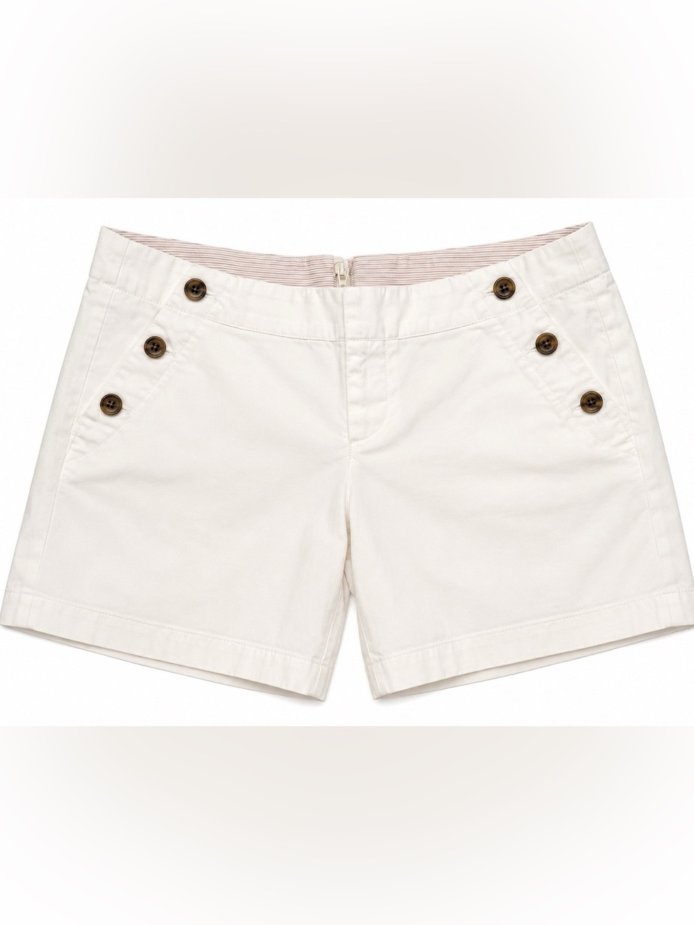 J. Crew Women’s Cream Button-Accent Cotton Shorts
